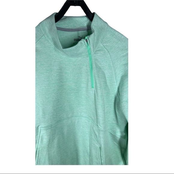 PUMA Womens Sz 2XL Cloudspun Warmup Offset Pullover Kangaroo Pocket 1/4 Zip - Picture 3 of 7